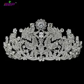 Austrian crystals wedding bridal royal leaves tiara diadem JHA8318