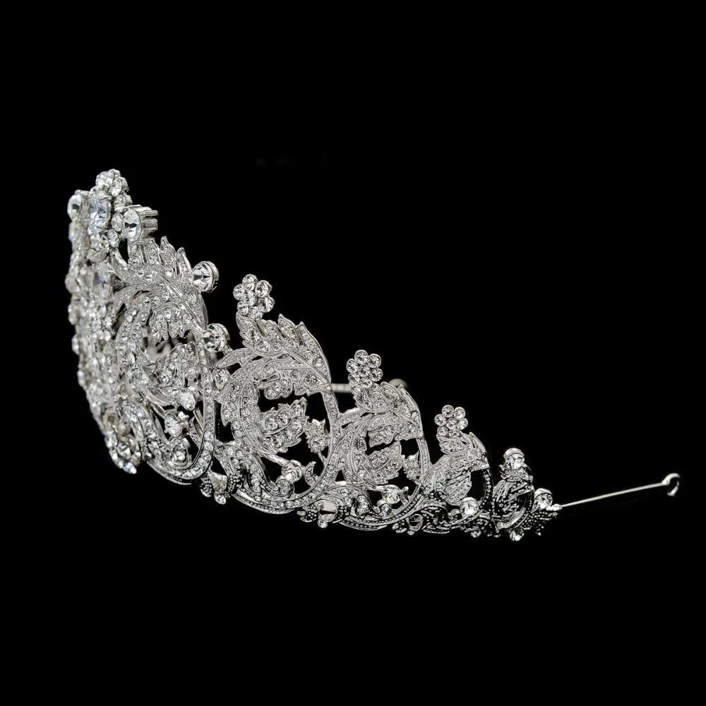 Austrian crystals wedding bridal royal leaves tiara diadem JHA8318