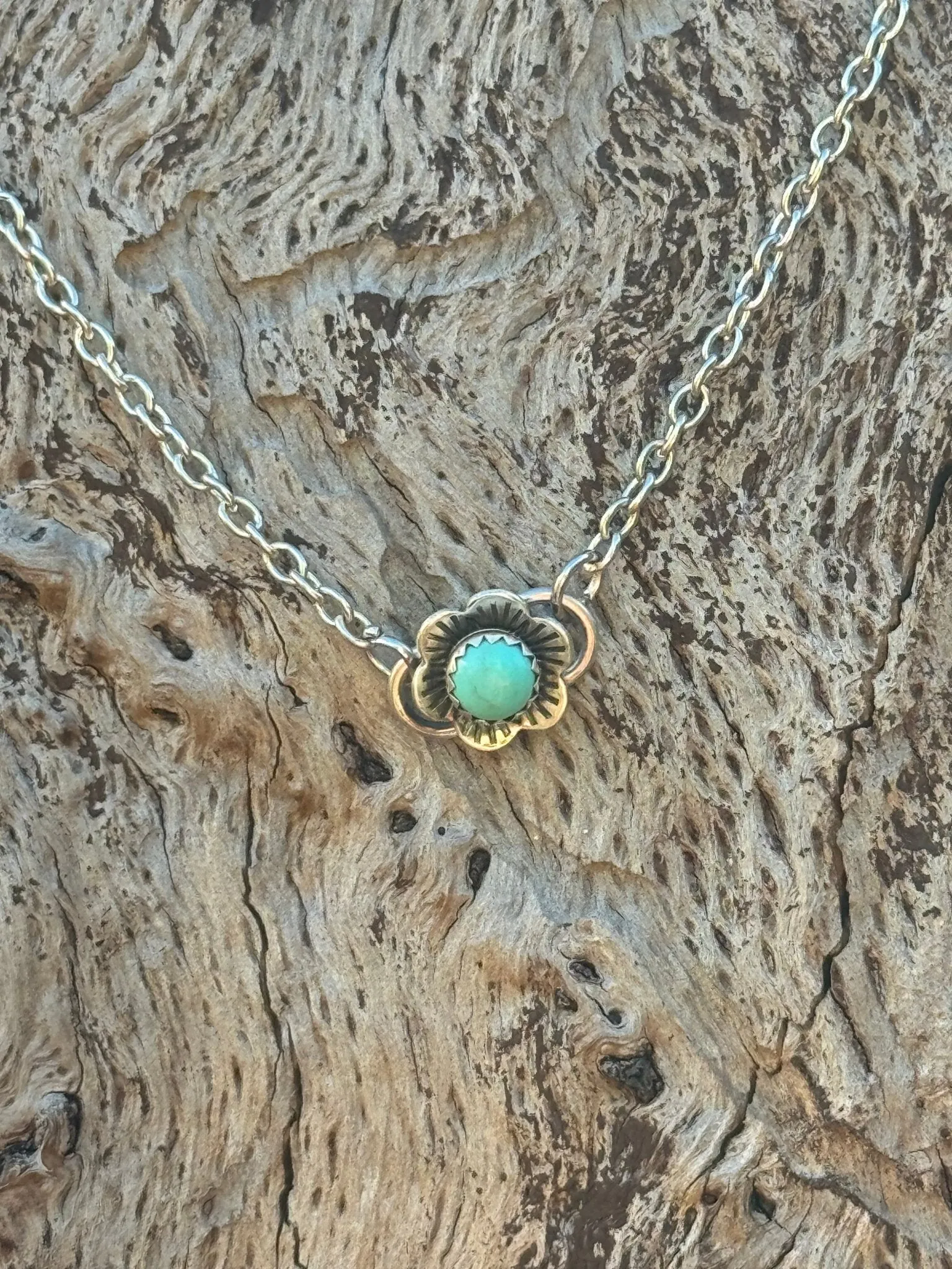 Authentic Turquoise Flower Necklace