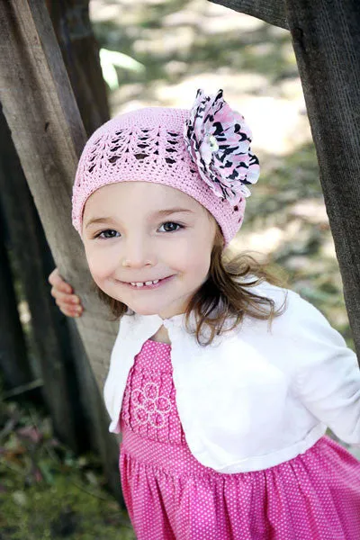 Baby Bezak - Pink Cap With Pink-Camo Flower