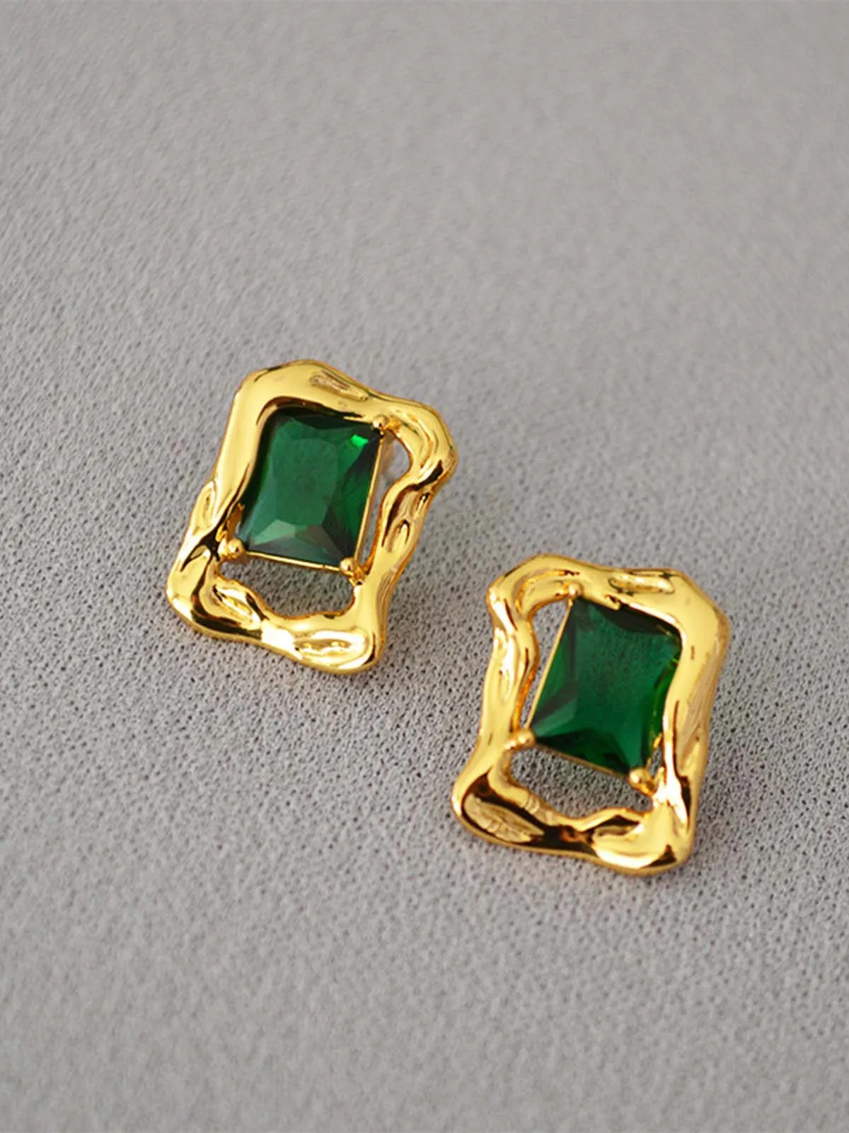 Baguette Colored Zircon Earrings