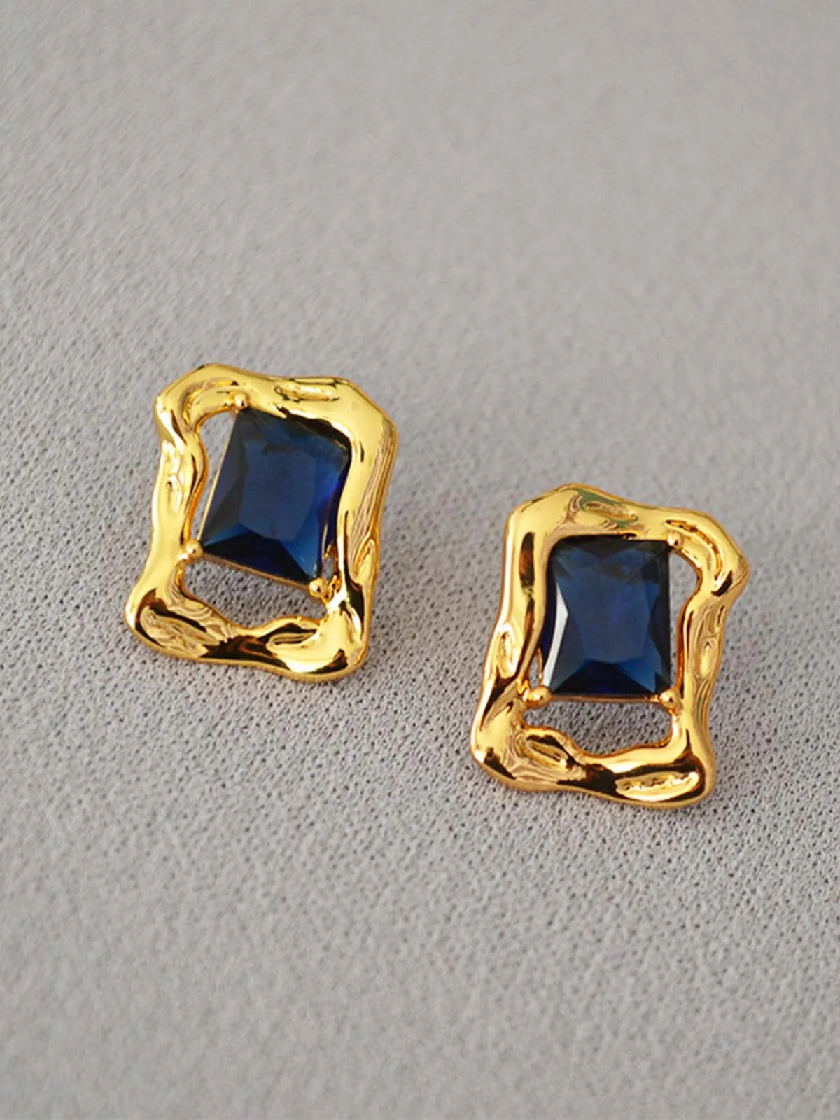 Baguette Colored Zircon Earrings