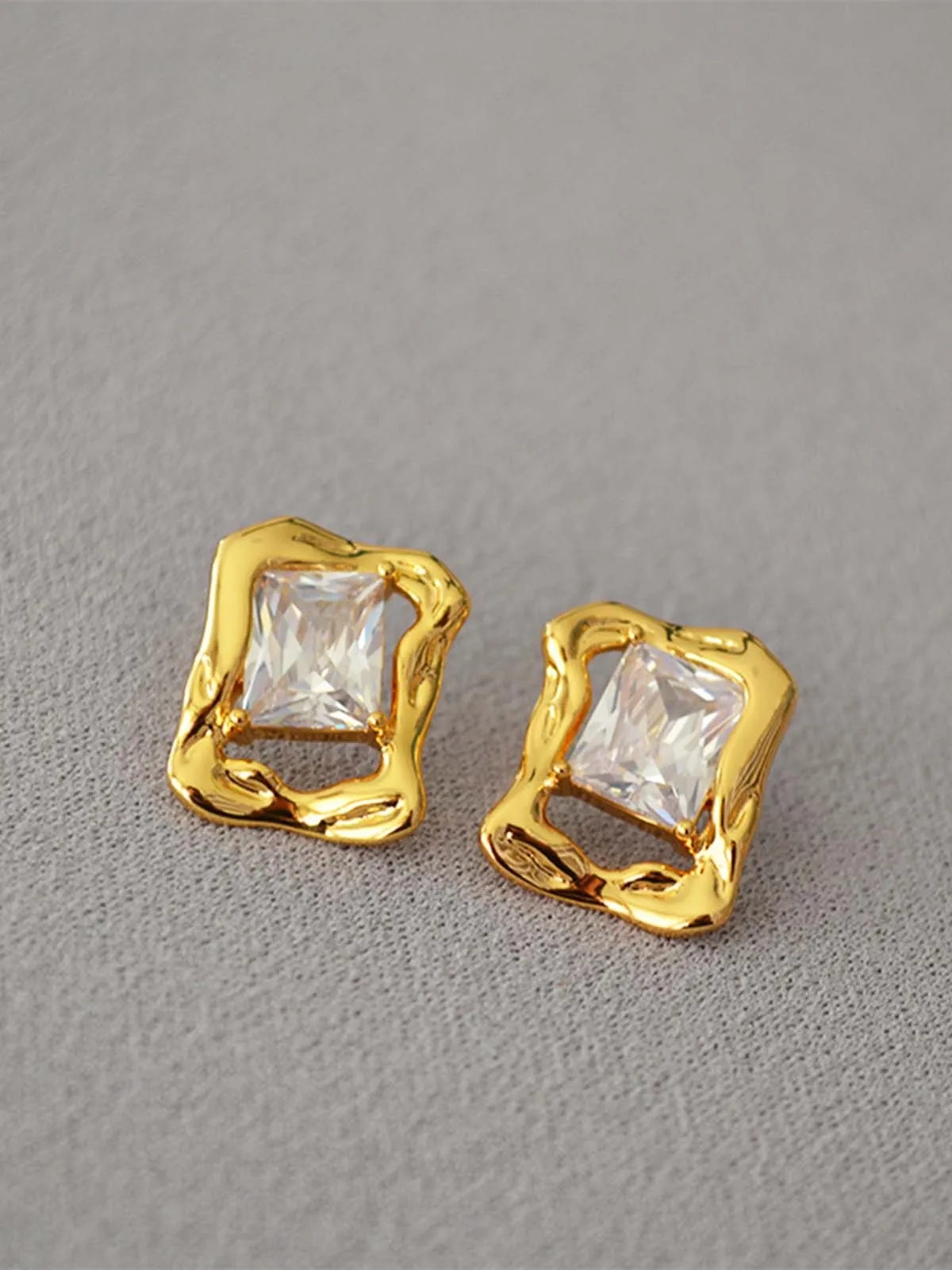 Baguette Colored Zircon Earrings