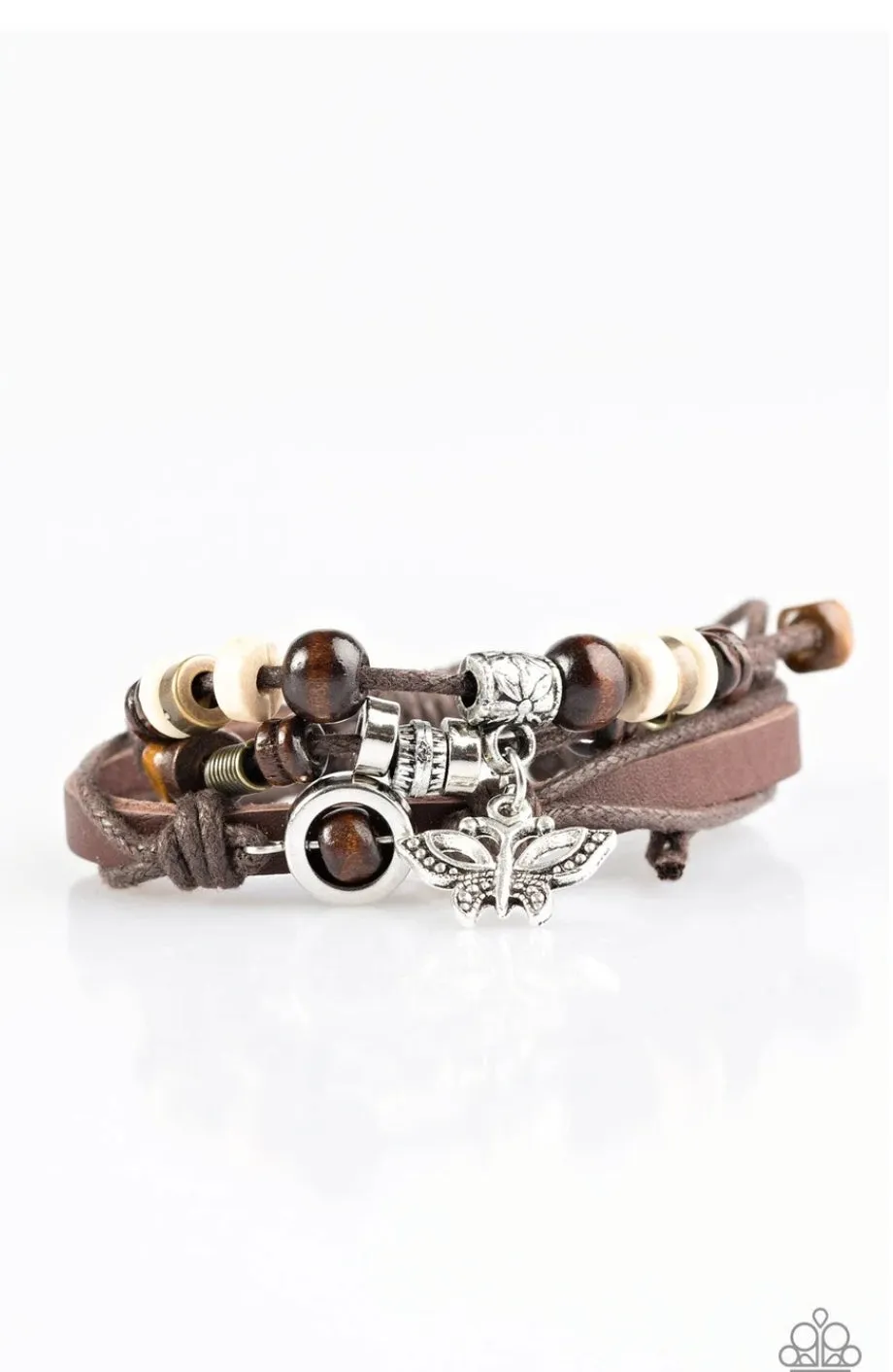 Bahama Butterfly Brown Urban Bracelet - Paparazzi Accessories