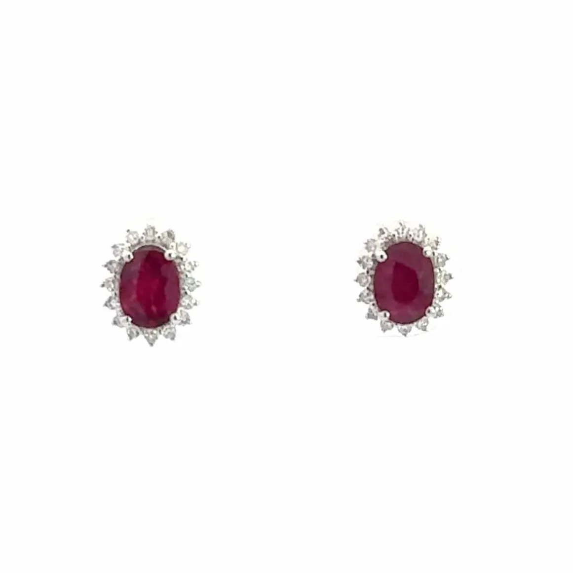 Baikalla 18k White Gold Heat Treated Ruby Earrings