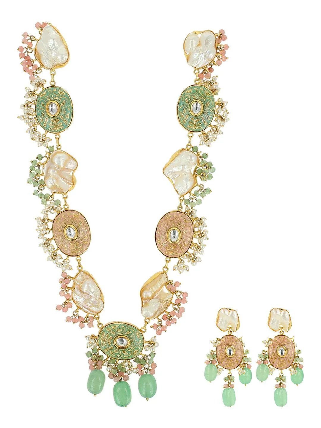 Baroque And Kundan Fusion Set