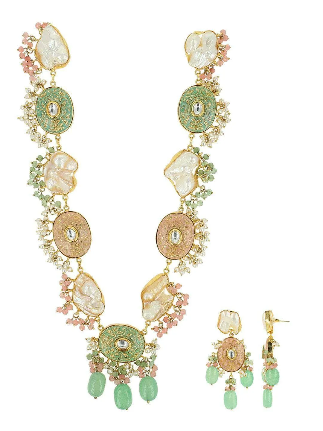 Baroque And Kundan Fusion Set