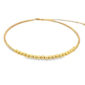 Beaded Neck Choker With Round CZ Stones For Wholesale Jewelry