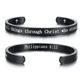 Bible Verse Bracelet <br> I Can Do All Things Through Christ (Cuff)