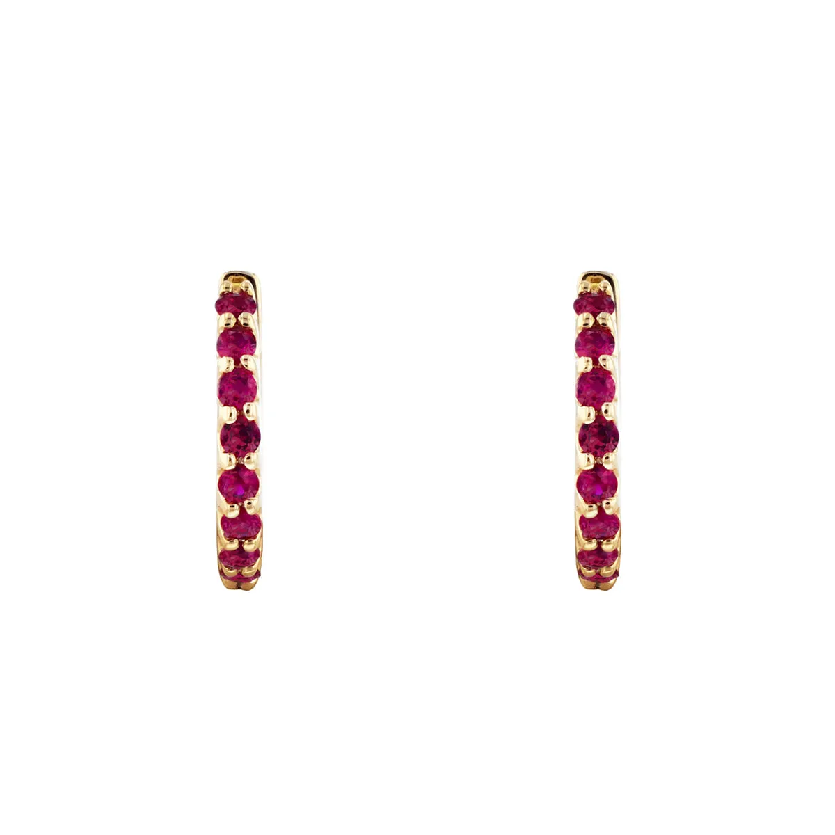 Bijou Collection 0.36ct Ruby 9mm Hoop Earrings | 9K Yellow Gold