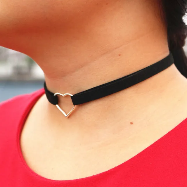 Black Suede Choker Necklace Multilayer Leather Goth Velvet Chokers Colares Jewelry Necklaces Punk Jewelery Bijoux One Direction