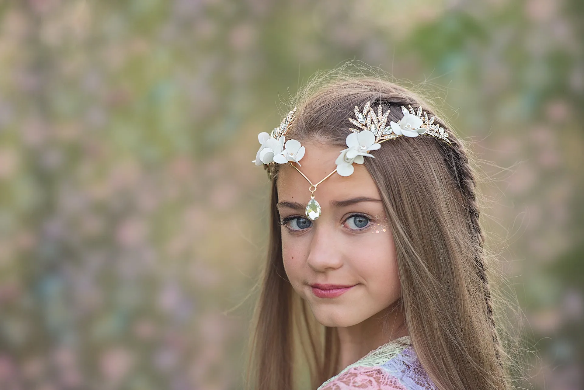 Breathtaking Floral Waterdrop Tiara