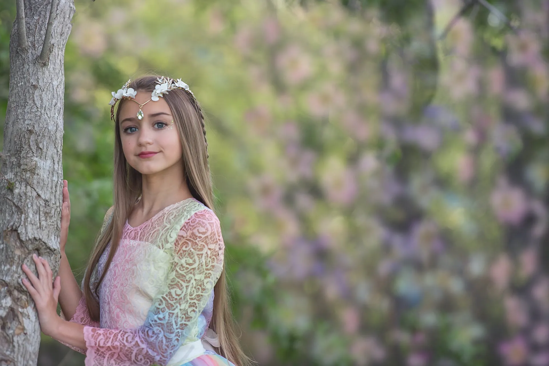 Breathtaking Floral Waterdrop Tiara