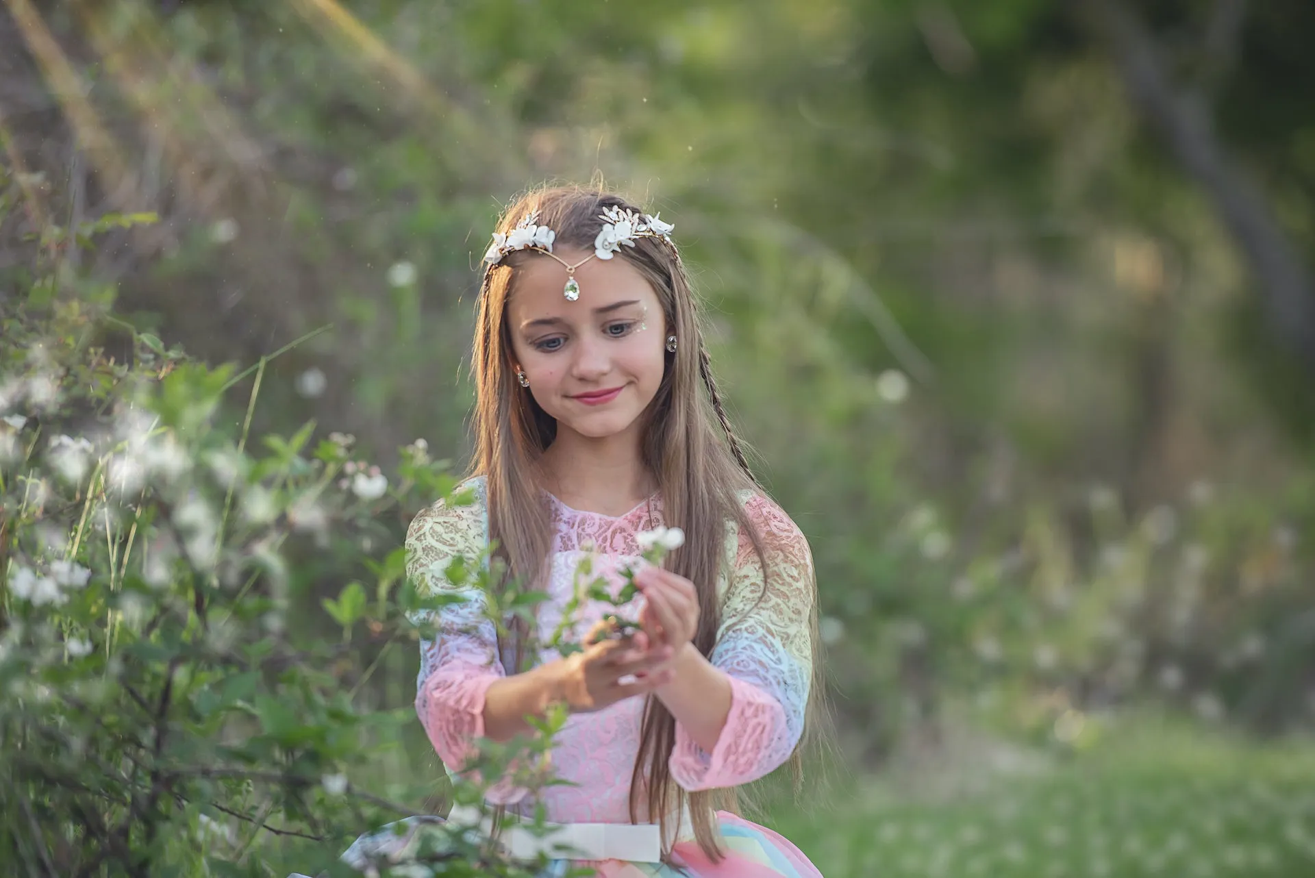 Breathtaking Floral Waterdrop Tiara