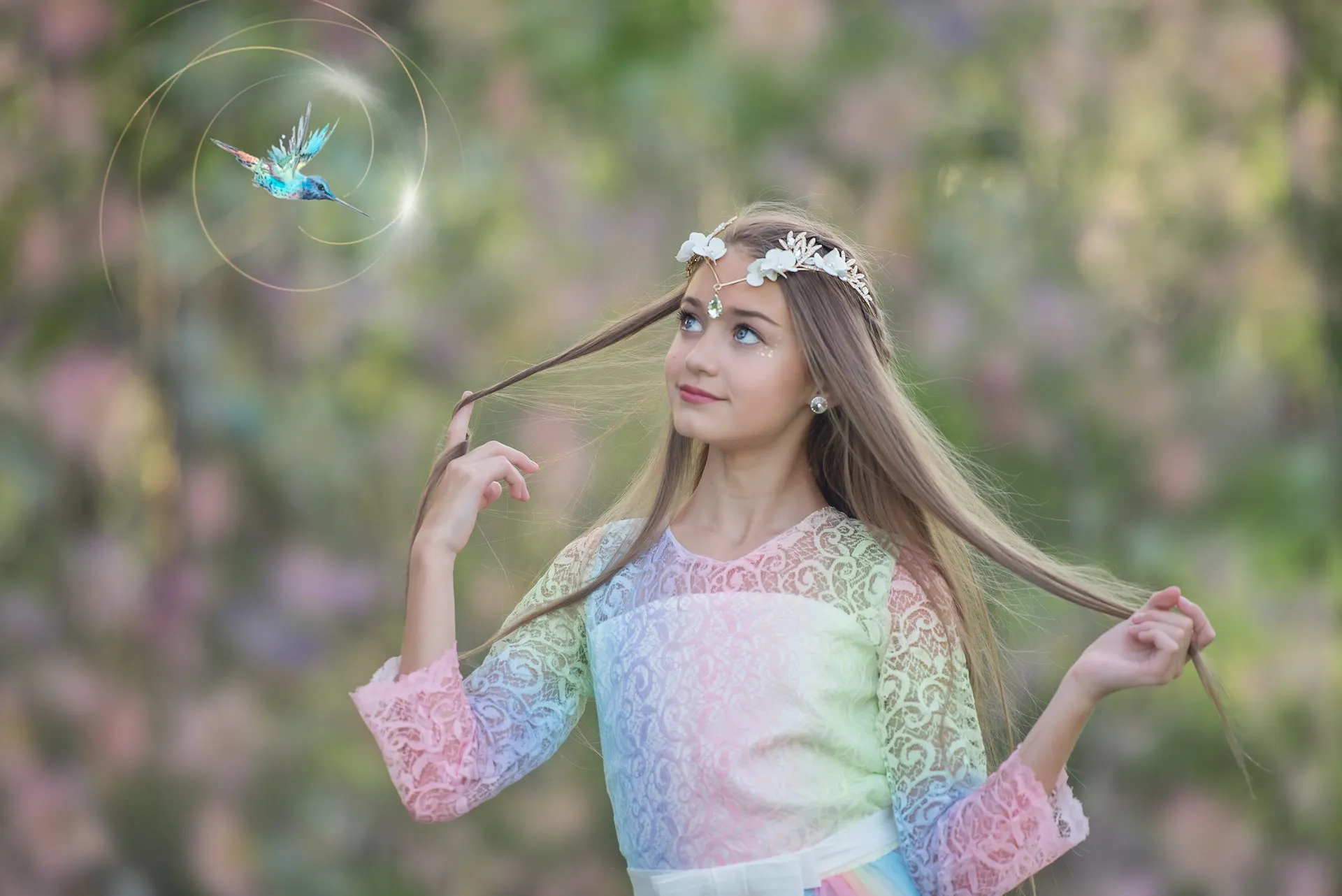 Breathtaking Floral Waterdrop Tiara