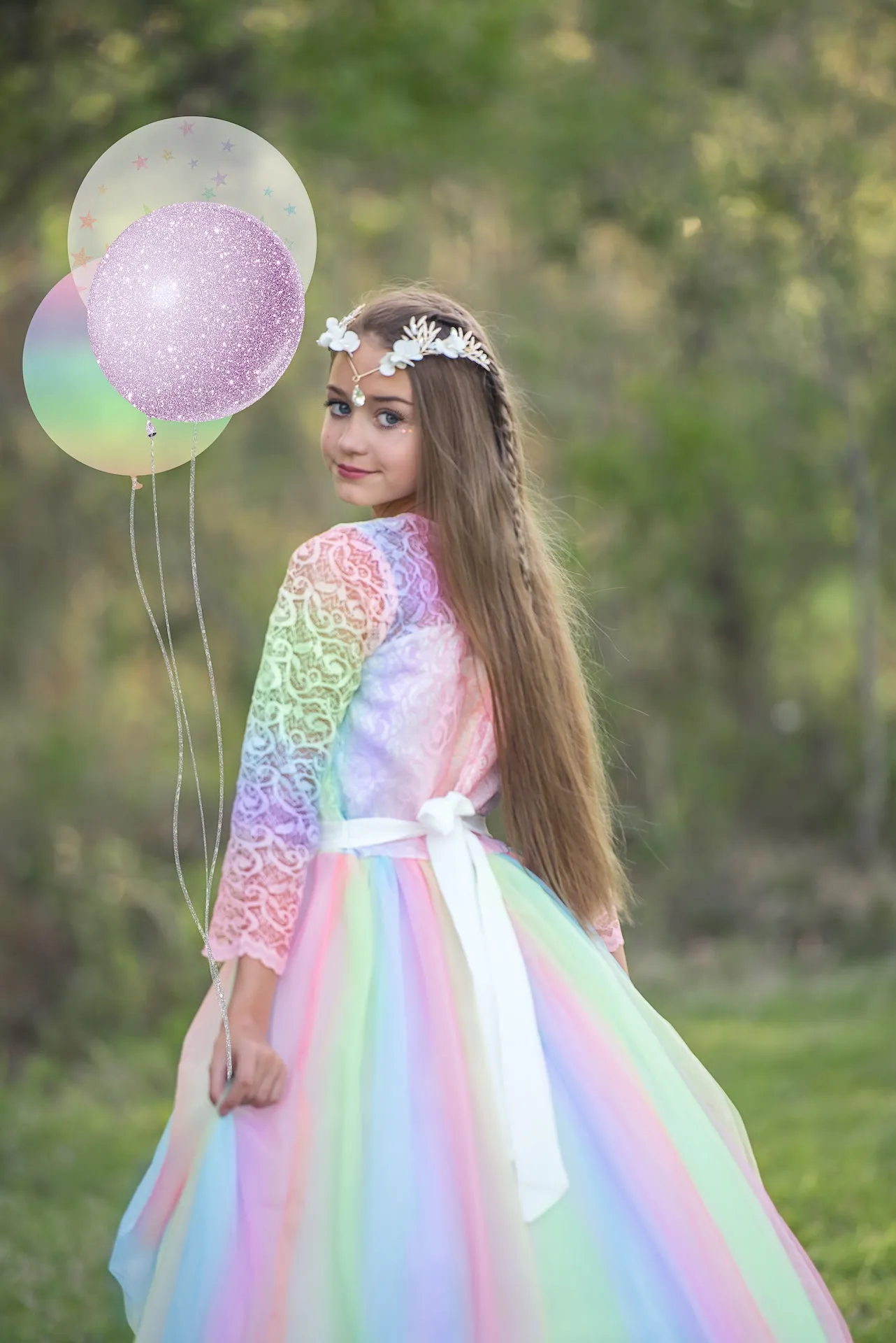 Breathtaking Floral Waterdrop Tiara