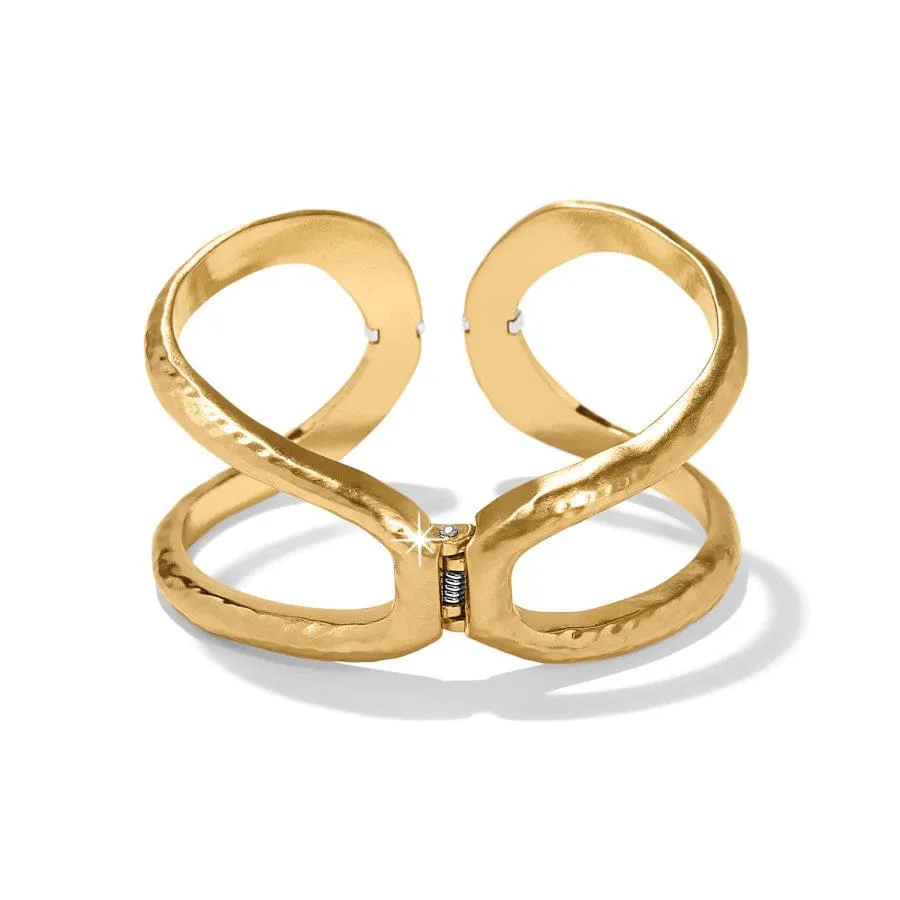 Brighton | Meridian Geo Hinged Bangle Bracelet in Gold Tone