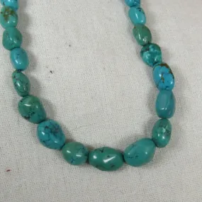 Chunky Turquoise Nugget Beaded  Necklace Handmade