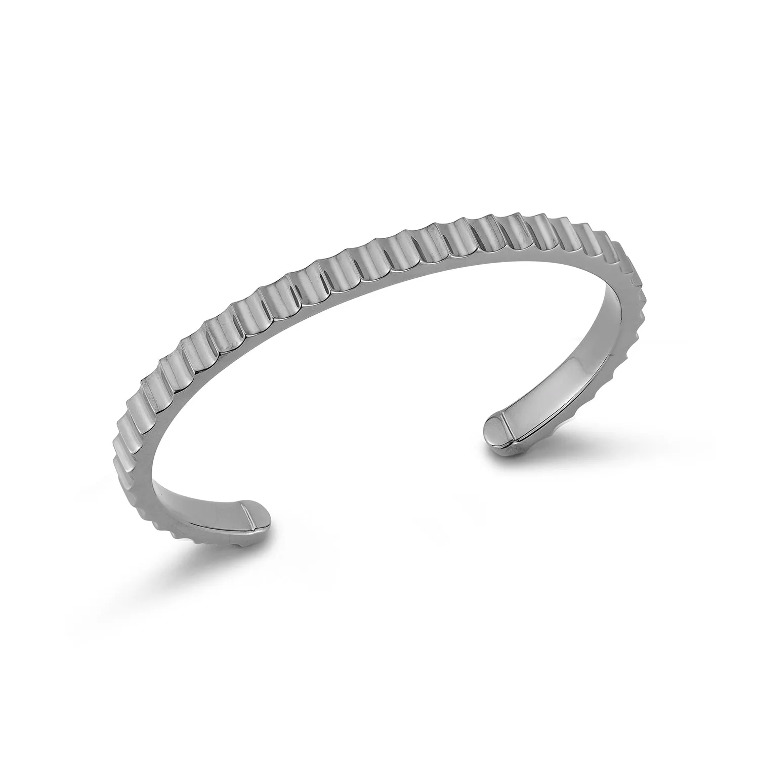 CII STERLING SILVER AND BLACK RHODIUM JUMBO FLUTED CUFF BRACELET