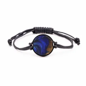 Circle Wood Resin Bracelet - Brennon (Dark Blue, 589233)