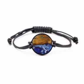 Circle Wood Resin Bracelet - Kay (Dark Blue, 575791)