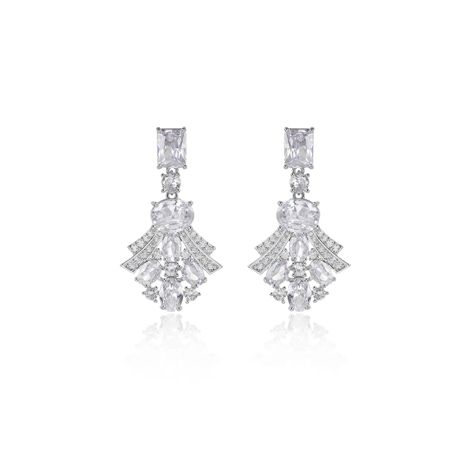 Classic Style Cubic Zircon Earrings, Drop Crystals Earring for Bride, Women Girl Birthday Party Jewelry CE11923