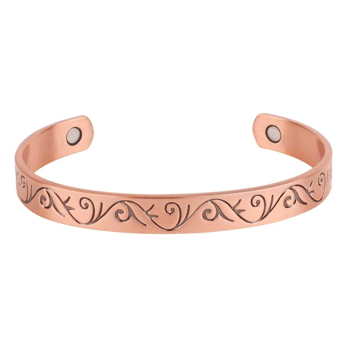 Classic Swirl Magnetic Copper Bangle Bracelet