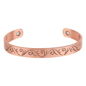 Classic Swirl Magnetic Copper Bangle Bracelet