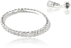 clear crystal stretch bracelet w/matching earrings Case of 3