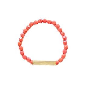 Coral Red Bead Bracelet