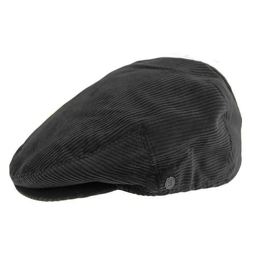 Corduroy Flat Cap Black Wholesale Pack