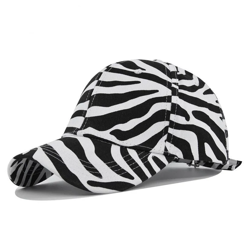 Cow Baseball Cap Spring Summer Sunhat Zebra Stripe Men Women Unisex-Teens Cotton Snapback Caps Fashion Vintage Hip Hop Hat