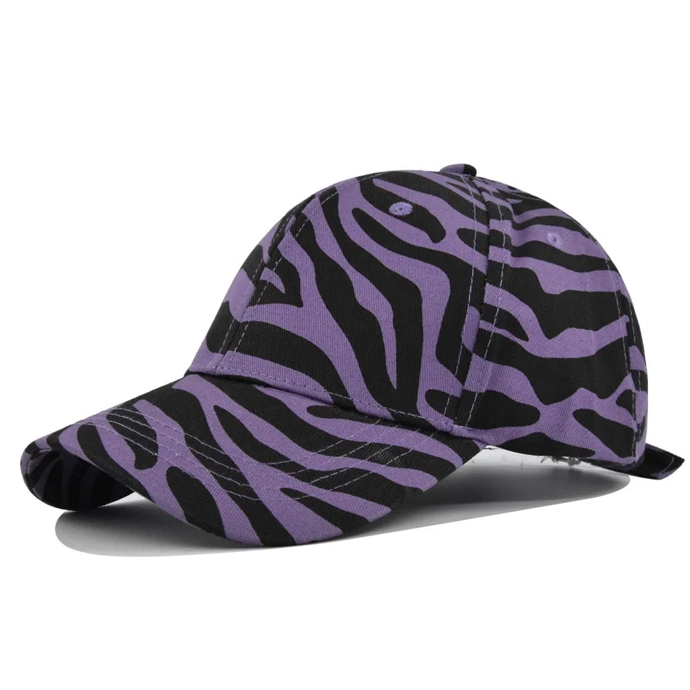 Cow Baseball Cap Spring Summer Sunhat Zebra Stripe Men Women Unisex-Teens Cotton Snapback Caps Fashion Vintage Hip Hop Hat