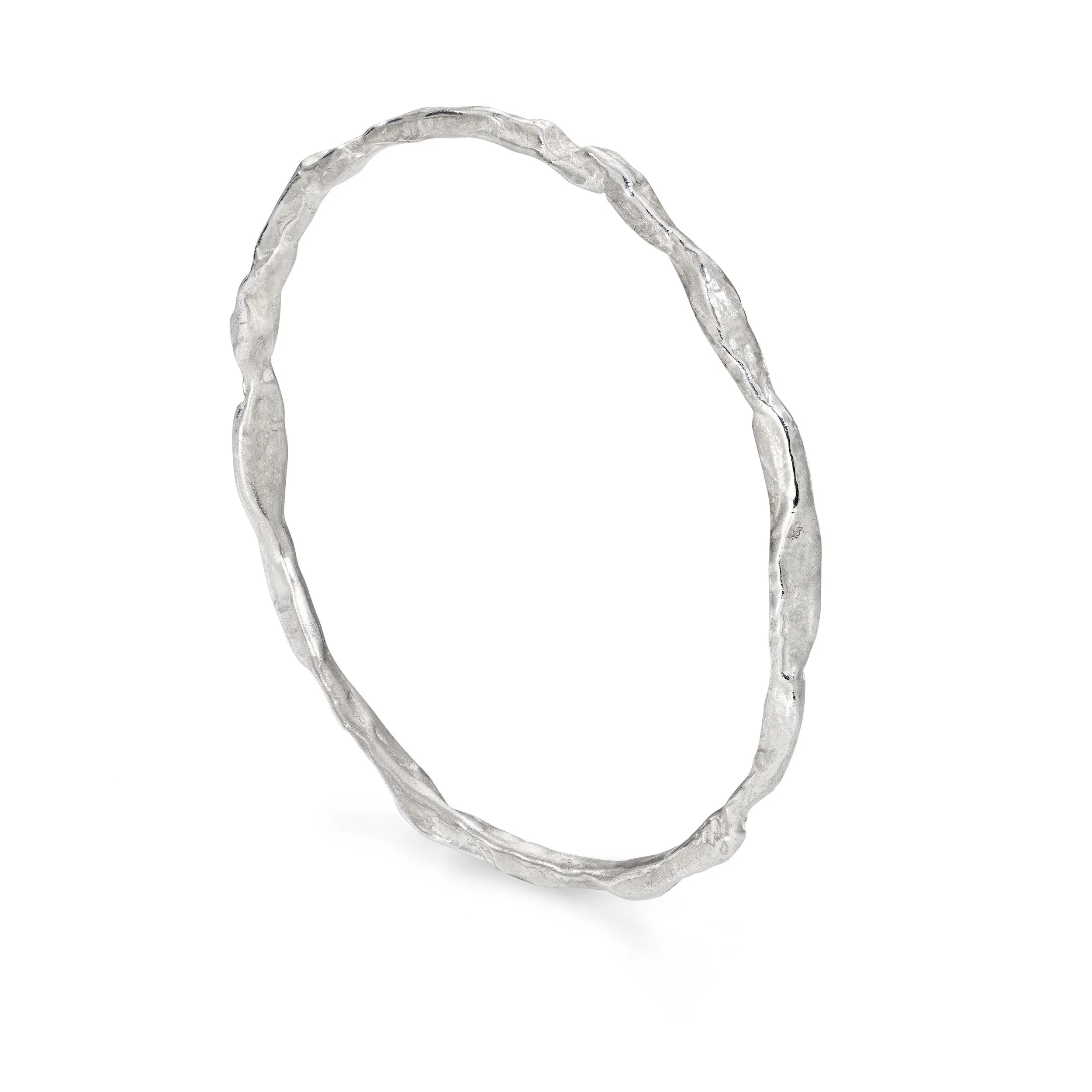 Craggy Silver Bangle