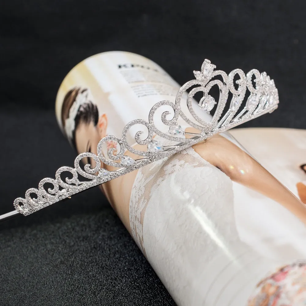 Cubic zircon wedding  bridal royal tiara diadem crown CH10143