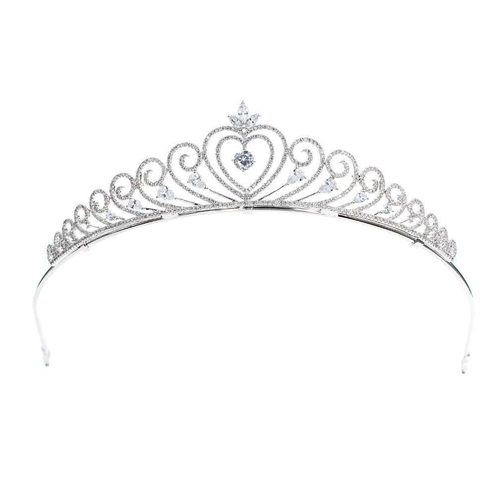 Cubic zircon wedding  bridal royal tiara diadem crown CH10143