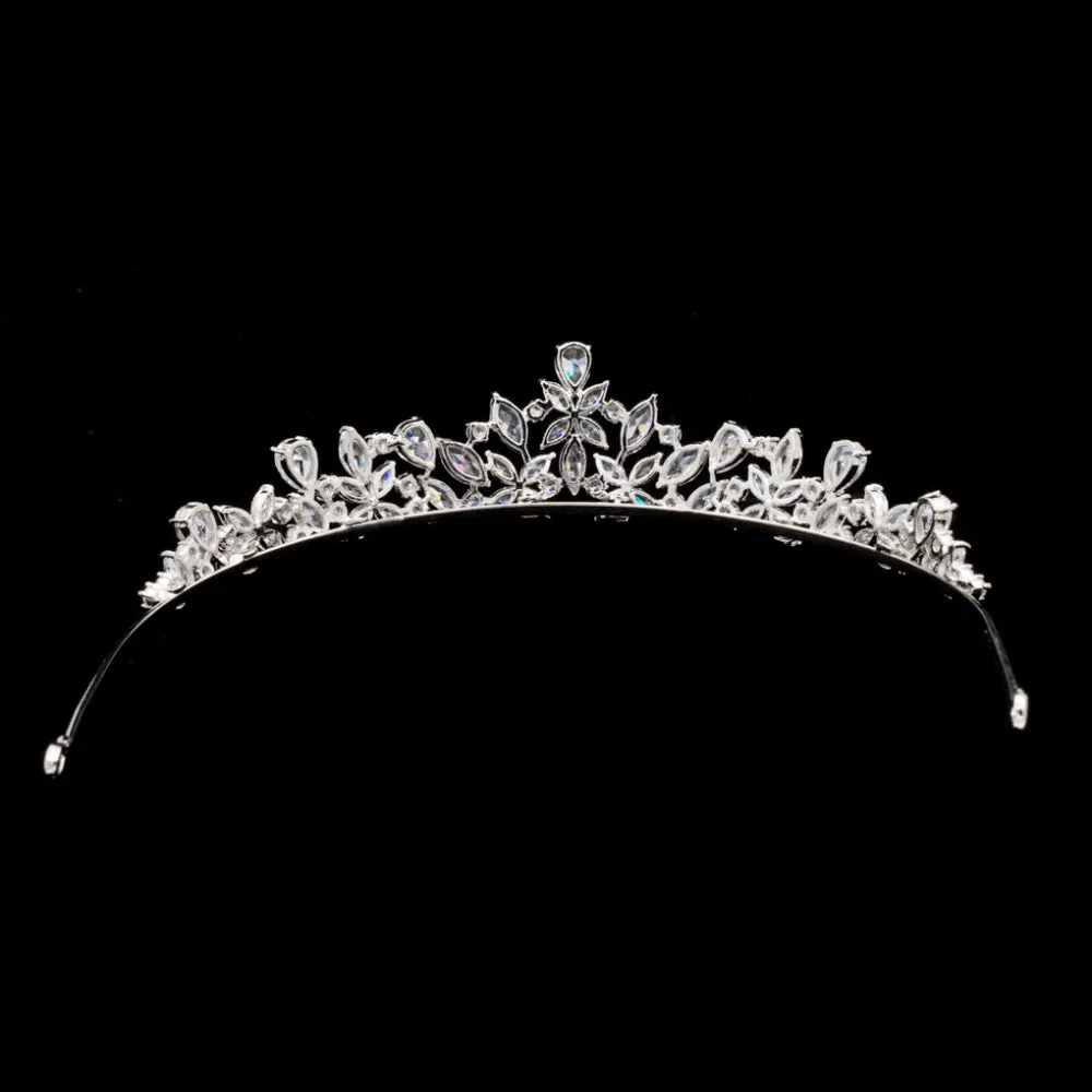 Cubic zircon wedding bridal tiara diadem hair jewelry HG0056