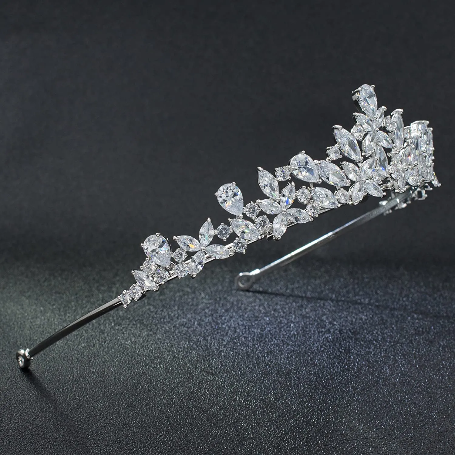 Cubic zircon wedding bridal tiara diadem hair jewelry HG0056