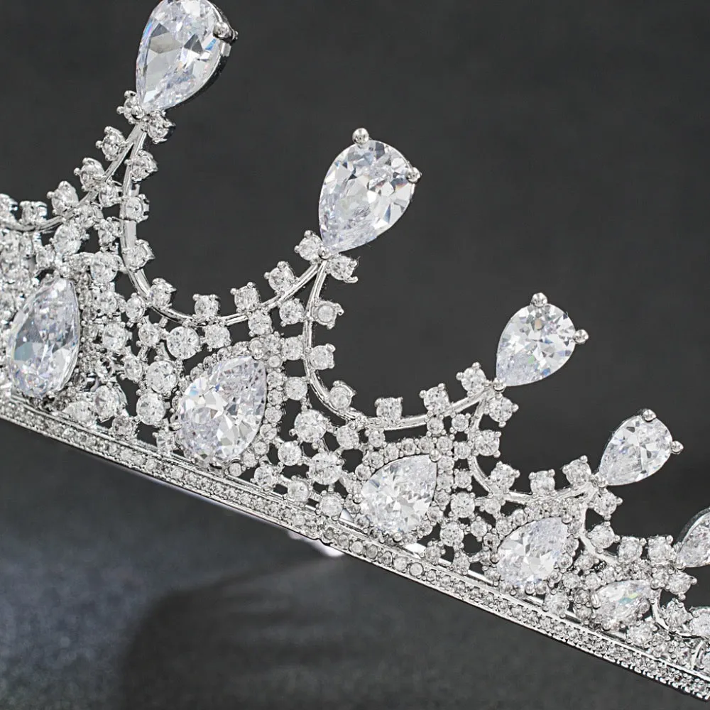 Cubic zircon wedding bridal tiara diadem hair jewelry HG180