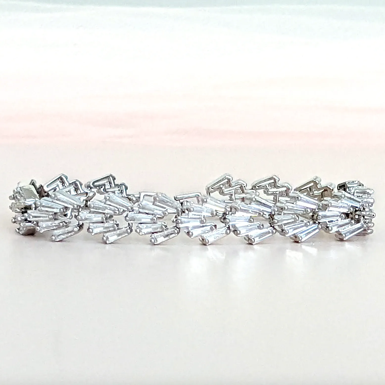 Cubic Zirconia Chevron Bracelet