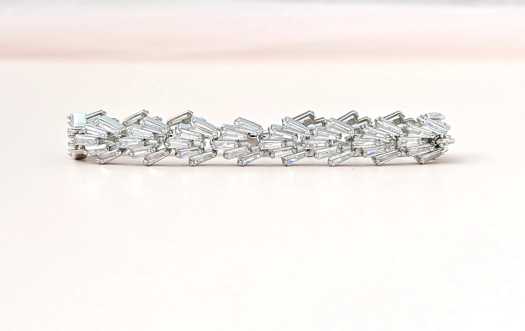 Cubic Zirconia Chevron Bracelet