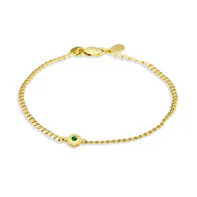 CURB BRACELET WITH EMERALD ZIRCONIA