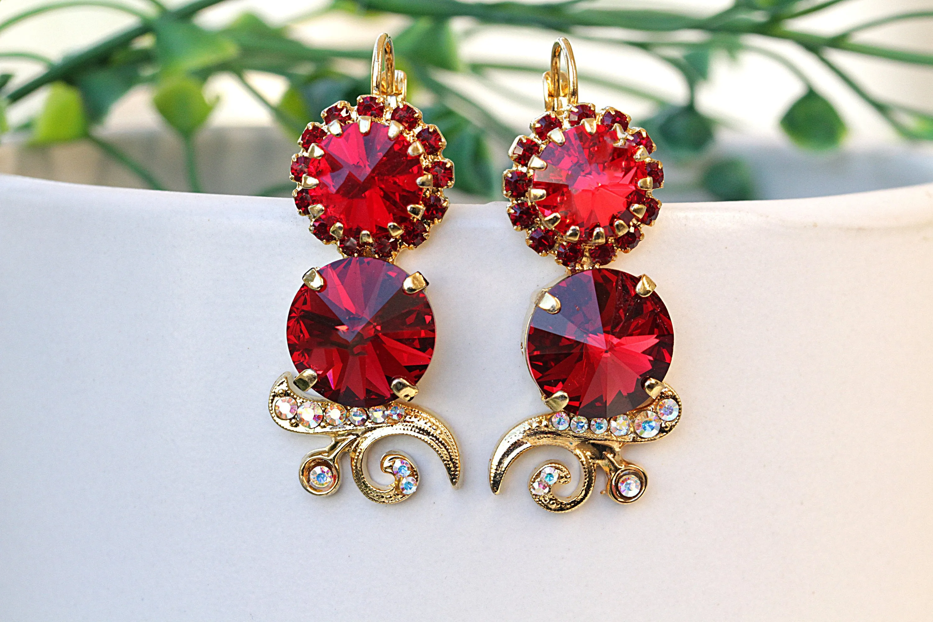 DARK RED EARRINGS