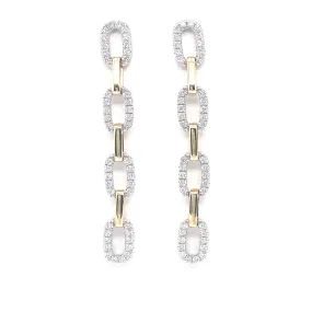 Diamond Pave Chain Link Dangle Earrings