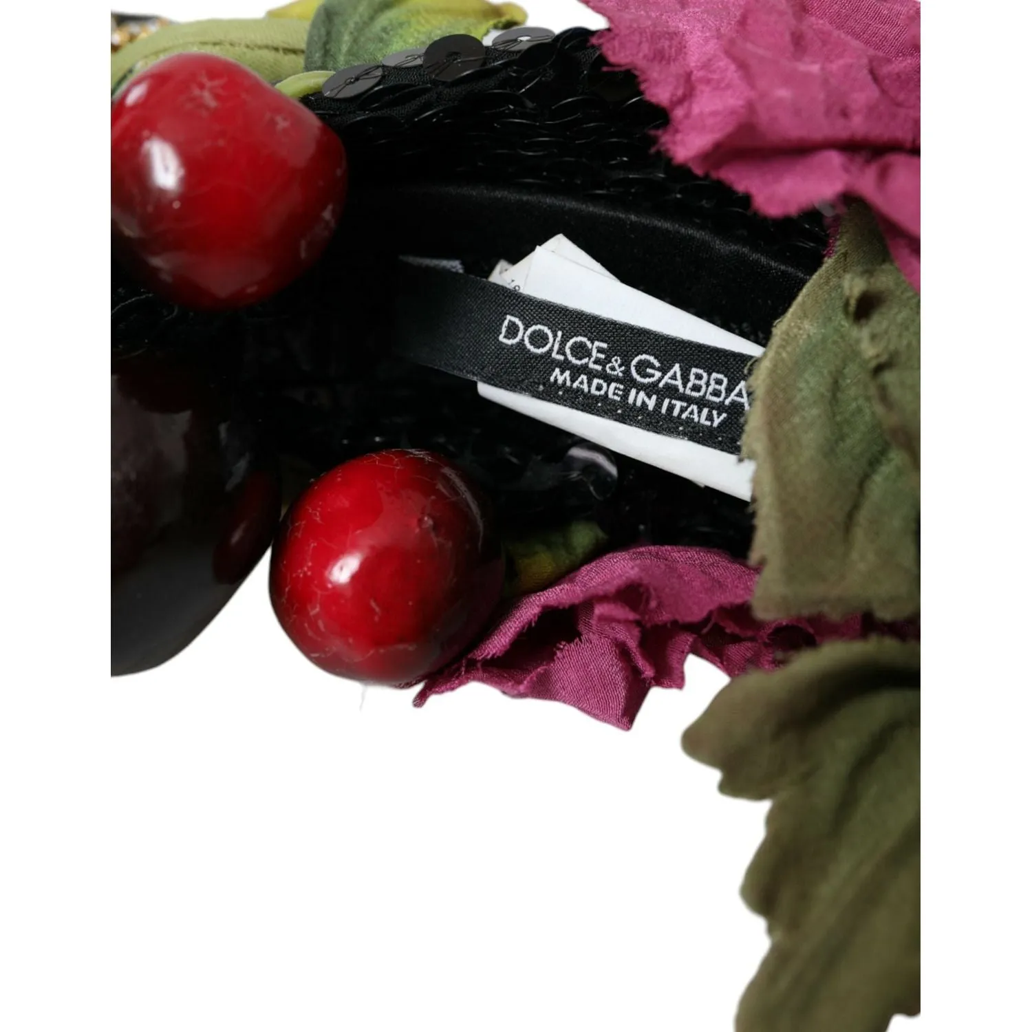 Dolce & Gabbana Red Watermelon Cherry Crystal Hairband Statement Diadem