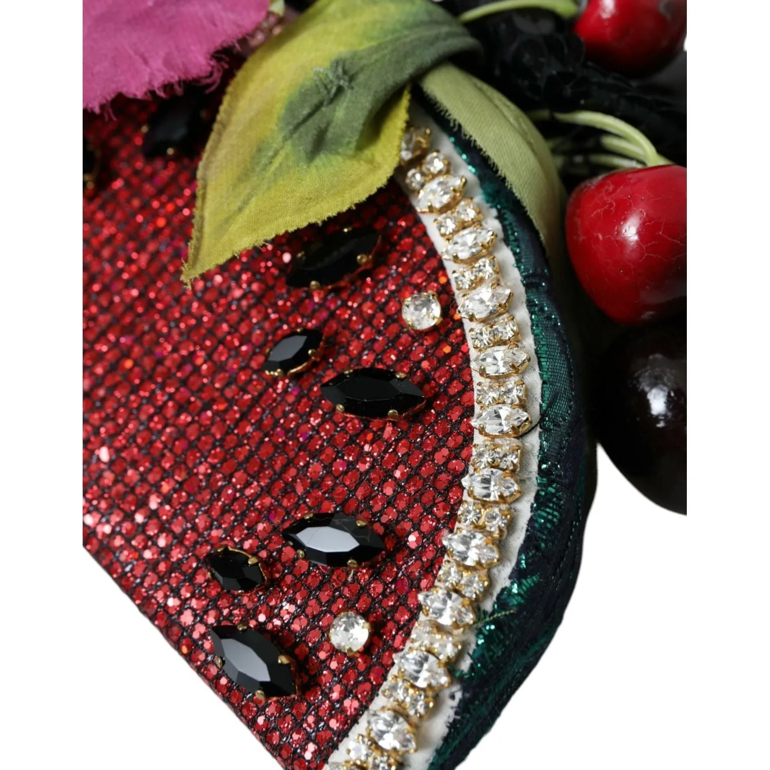 Dolce & Gabbana Red Watermelon Cherry Crystal Hairband Statement Diadem