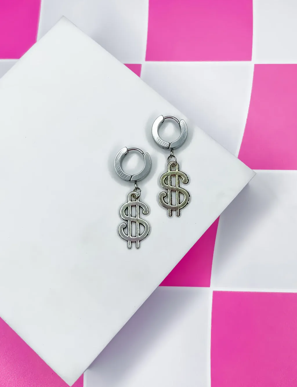 DOLLAR BILL CLASP EARRINGS