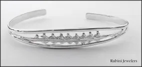 Eight Oar Rowing Boat in Split Cuff Bracelet