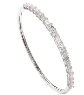 Emerald Cut Diamond Bangle Bracelet