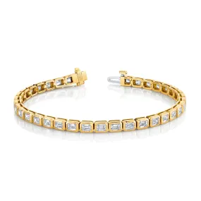 Emerald Cut Diamond Bezel Bracelet